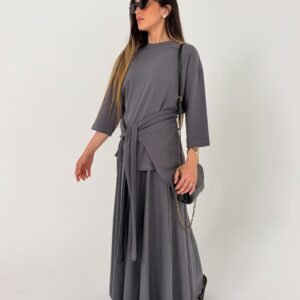 חליפת אביה אפורה